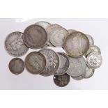 GB Silver (21) Shillings to Crowns, 19th-20thC, mixed grade, noted Double-Florin 1887 arabic 1