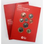 Annual Coin Set 2015 (thirteen coins) BU in the Royal mint folder with booklet and sleeve.