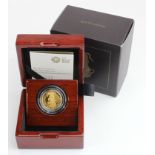 Twenty Five Pounds 2019 "The Yale of Beaufort" Quarter ounce gold proof. FDC boxed as issued