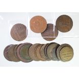 Tokens, 17th to 19thC (19) mostly 18th Century, assortment Fair to EF