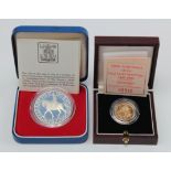 Sovereign 1989 Proof FDC boxed as issued along with a Silver Proof Crown 1977 FDC boxed as issued