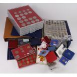 GB Coins, large collection of mostly predecimal including silver, a few cased proofs noted, five