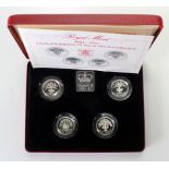 One Pound Silver Proof four coin set 1984 - 1987. FDC cased as issued