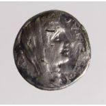 Roman Republican Tyrannicide, Gaius Cassius Longinus (committed suicide 42 B.C.), plated silver