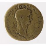Roman Imperial, Claudius AE sestertius, Rome 41-54 AD, SPES AVGVSTA type, RIC 115, Fair with a