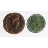 Roman Imperial (2): Decentius AE centenionalis, Lugdunum, two victories type, cleaned, slightly