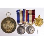 France (5) civic presentation medals etc, 19thC including unmarked silver, various GVF-EF