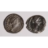 Roman Imperial (2) silver denarii: Lucilla Vesta type RIC-788 slightly porous and scratched VF,