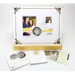 Royal Marriage of HRH Prince William of Wales and Miss Catherine Middleton 2011 commemorative set; a