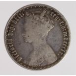 Florin 1860 gothic, legend reads 'onc tenth', ESC 2846 (5 seen according to Maurice Bull), Fine.