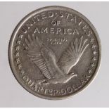 USA Walking Liberty silver Quarter 1917, no stars below eagle (Variety 1), nVF, a few light