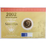 Sovereign 2002 BU in the Royal mint card