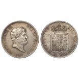 Italian State Naples silver 120 Grana 1857 (low 5 in date) VF