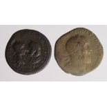 Roman Imperial & Provincial (2): Pupienus AE sestertius 238 AD Pax rev. RIC 22a, low grade, along