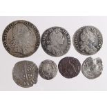 GB Silver Coins (7): Edward I Penny of Canterbury Fine, James I Penny 2nd Coinage mm. Coronet S.2661