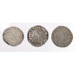 English Hammered Pennies (3): John Short Cross, Adam, Northampton, porous Fine; Henry III Long Cross