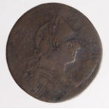 Contemporary Forgery George III Halfpenny of crude style, double-struck Fair.