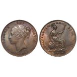Penny 1857 OT, EF, trace lustre, a few small marks.