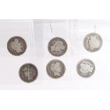USA Silver Dimes (6): 1898O, 1902O, 1905O, 1909S, 1910S, 1915S, Fair to Fine.