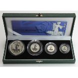 Britannia four coin silver set 2001 aFDC boxed as issued