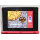 Sovereign 2000 BU on Royal Mint card, housed in an Innovative Foods Ltd presentation case,