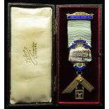 Masonic silver-gilt & enamel Past Master's medal, Holborn Bars Lodge No. 5675; hallmarked GK&S,