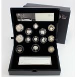 Proof Set 2015 Silver issue (thirteen coins) aFDC/FDC some slight toning. Boxed as issued