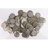 GB Shillings: 546g of pre-47 silver Shillings from circulation.