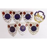 British Empire & Commonwealth Games, England Team Badges (7) 1958-1978, one earlier undated.