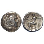 Ancient Greek, Alexander the Great silver tetradrachm, 16.92g, 26.5mm: Herakles wearing lion skin