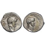 Roman Imperial, Nero and Agrippina billon/silver didrachm, Caesaria, Cappadocia 54-68 AD, 7.5g,