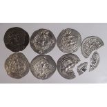 Sassanian Silver Drachms (7) mixed grade, two broken.