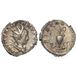 Roman Imperial, Saloninus Caesar antoninianus, Cologne 256-258 AD, 3.41g, 21mm, PIETAS sacrificial