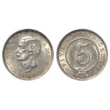 Sarawak, Rajah C. Brooke, silver 5 Cents 1900H, GEF