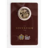 Sovereign 2018 BU in a Royal mint card