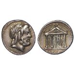 Roman Republic, M. Volteius M.f. silver denarius, Rome 78 BC, 3.93g, 18mm. Obv: Laureate head of