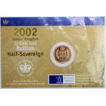 Half Sovereign 2002 BU in the Royal mint card