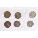 USA Nickel 5 Cents (6): 1869, 1883, 1888, 1889, 1898 abd 1913S, VF-EF