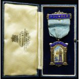 Masonic silver-gilt Founder's medal, Athelstan Lodge No. 6469; hallmarked Chester, 1956; back