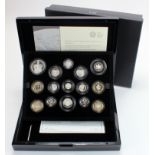 Proof Set 2013 Silver issue (fifteen coins) aFDC/FDC some slight toning. Boxed as issued