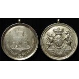 British Civic Medal / Jewel, hallmarked silver 59.5mm: Engraved coat of arms 'ALDERMAN OF GUILDFORD,