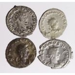 Roman Imperial (4) antoniniani: Gallienus Cologne Germanicus trophy type Fine, Saonina Venus