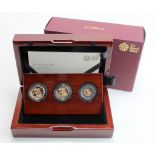 Three Coin set 2018 (Sovereign, Half-Sovereign & Quarter Sovereign) Proof FDC boxed as issued