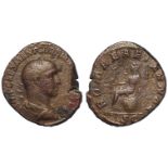 Roman Imperial, Gordian II (rare, joint emperor with father Gordian I) AE sestertius, Rome 238 AD,