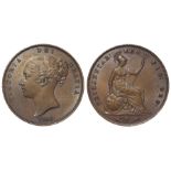 Penny 1854 PT, toned EF