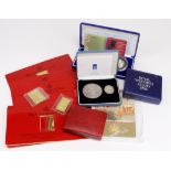 Assortment of mainly commemorative issues to include UK Silver Proof Piedfort three coin set 2003,