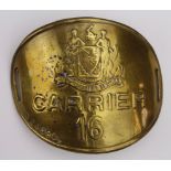 City of Birmingham brass Carrier's Arm Badge No. 16 (Numbered 0246804 on the front)