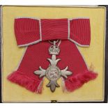 MBE (Civil) on female ribbon, in Royal Mint case. Ribbon pin bar a/f