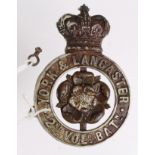 Glengarry Badge, NCO, 2nd Volunteer Battalion York & Lancaster (1883 - 1902) one lug snapped off but