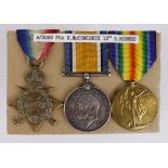 1915 Star Trio to S-5086 Pte R McComiskie R.Highlanders. Served with 10th Bn. Born Methil,